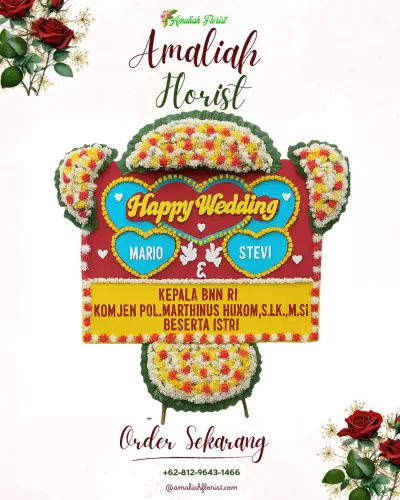 Karangan Papan Bunga Pernikahan bulurejo